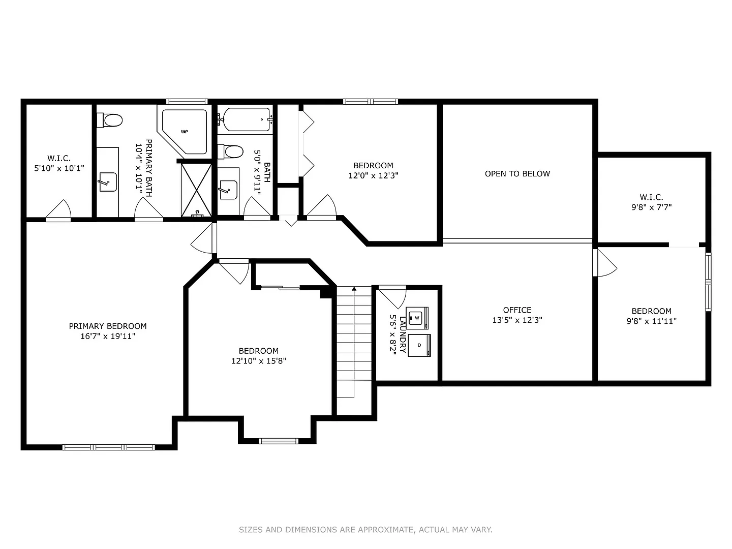 Floor plan with recreation room, bath area, stairs, and room measurements.